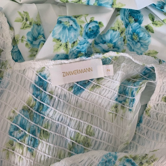 NWOT Zimmermann Breeze Shirred Silk-Georgette Dress - Picture 7 of 8